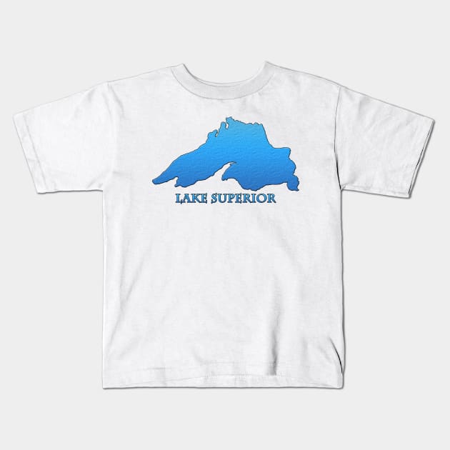 Great Lakes Lake Superior Outline Kids T-Shirt by gorff